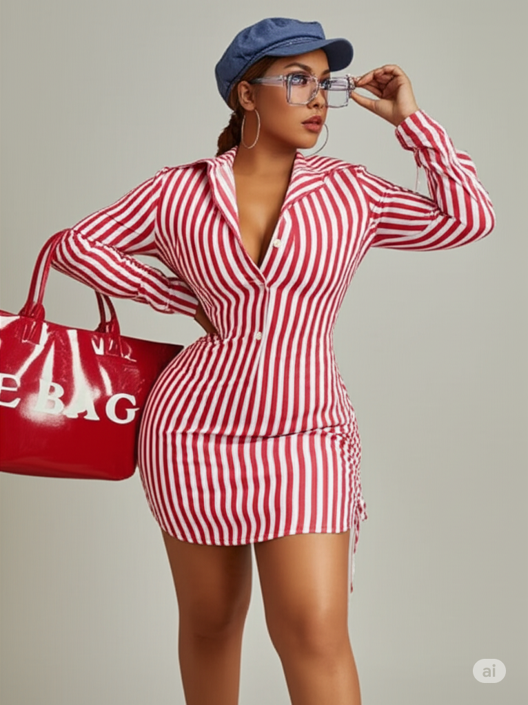 CANDY CANE SHIRT DRESS