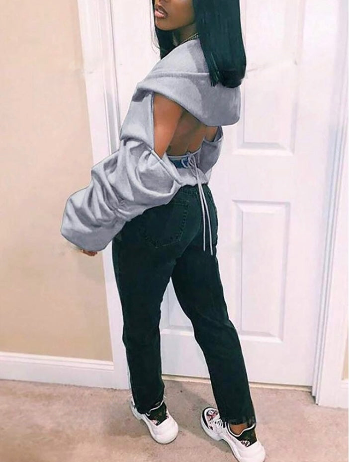 ZIP-ME UP BACKLESS HOODIE