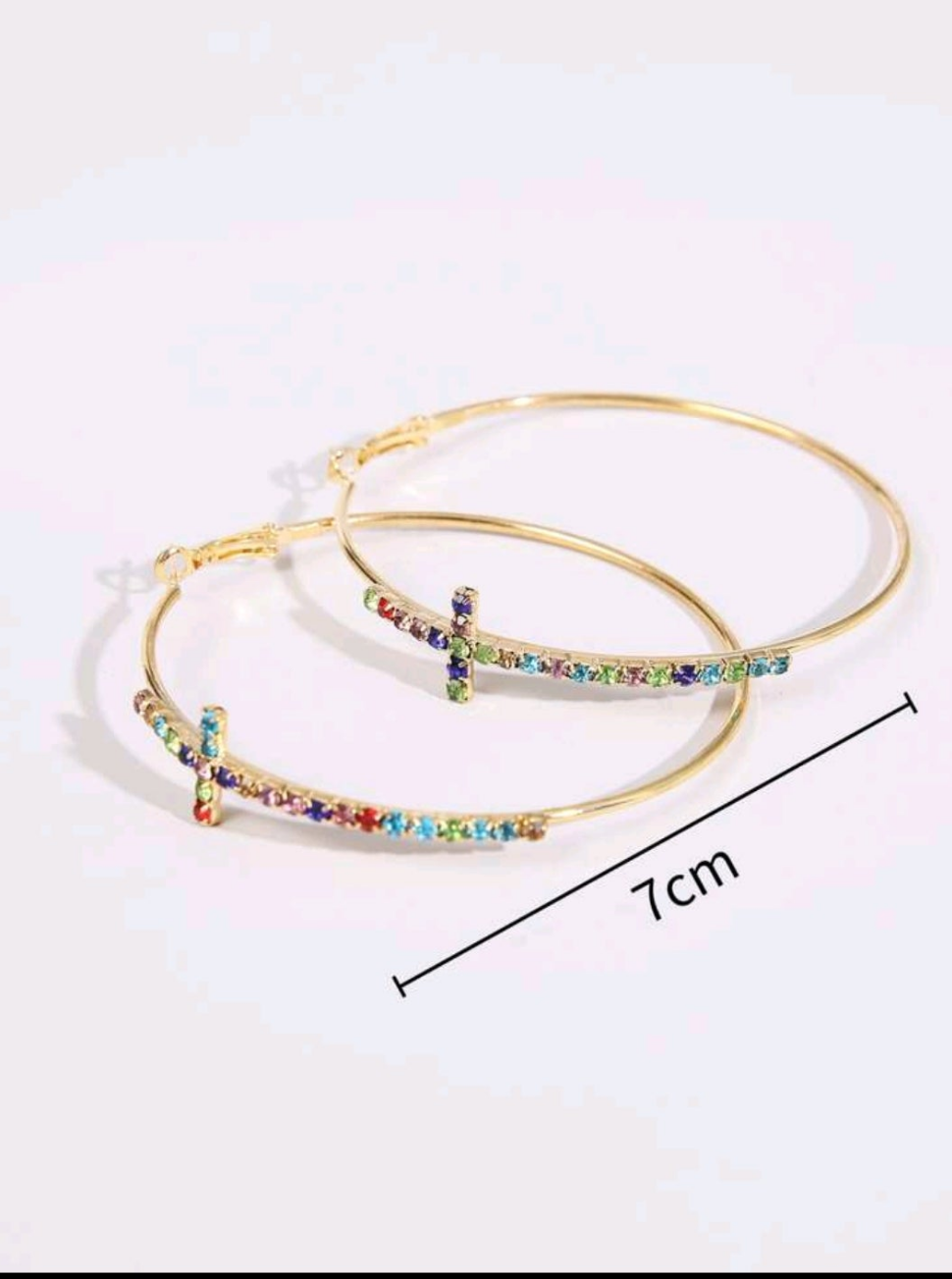 RAINBOW CROSS EARRINGS