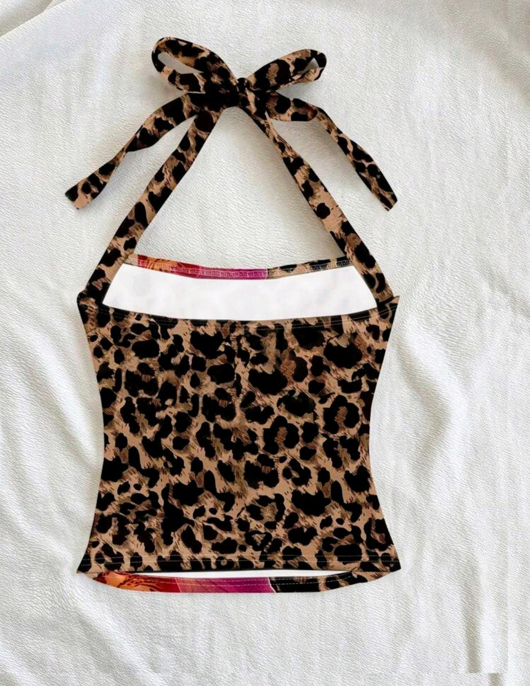 FLORAL LEOPARD PRINT HALTER