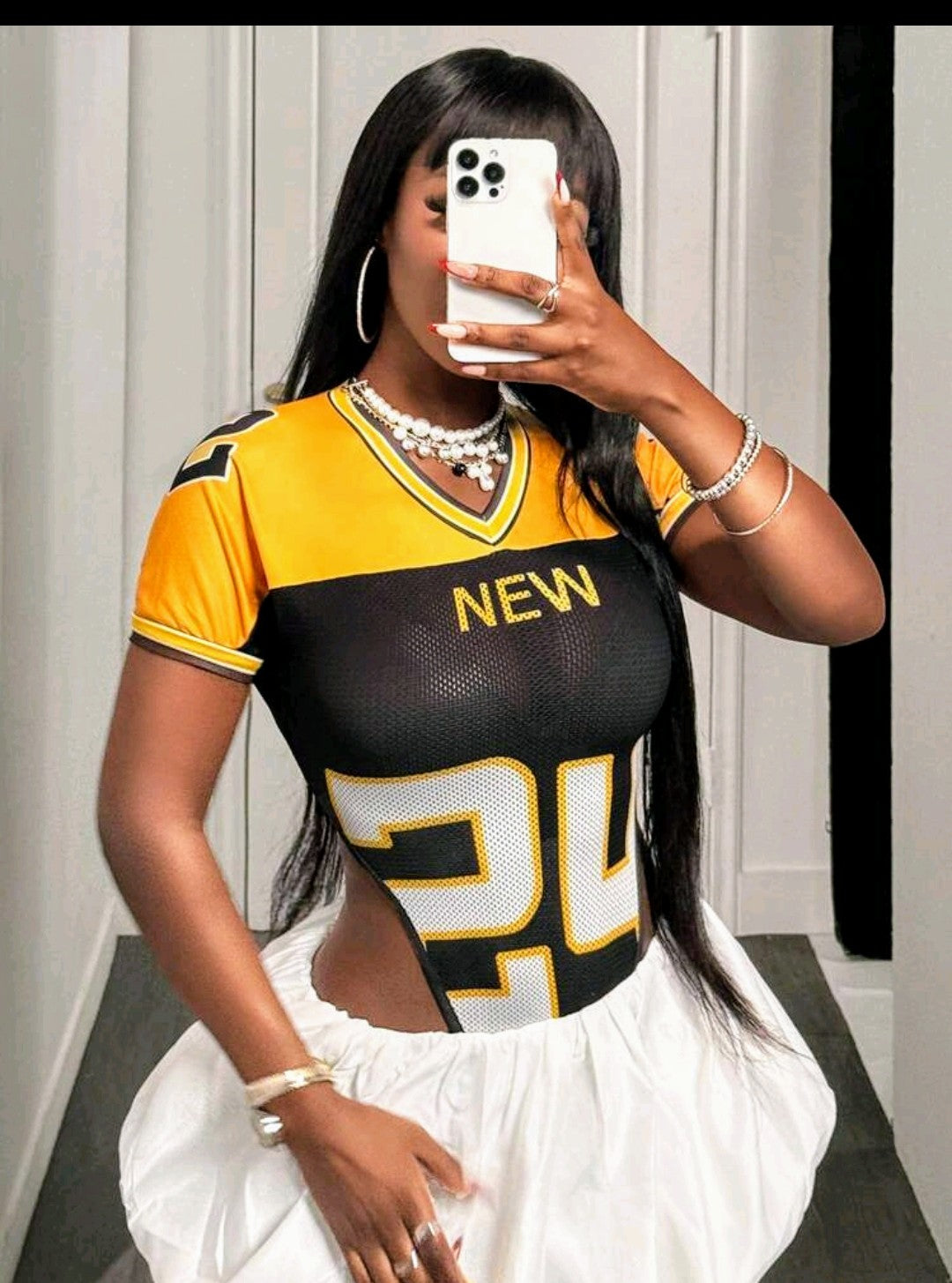 LETTER JERSEY SEXY BODYSUIT