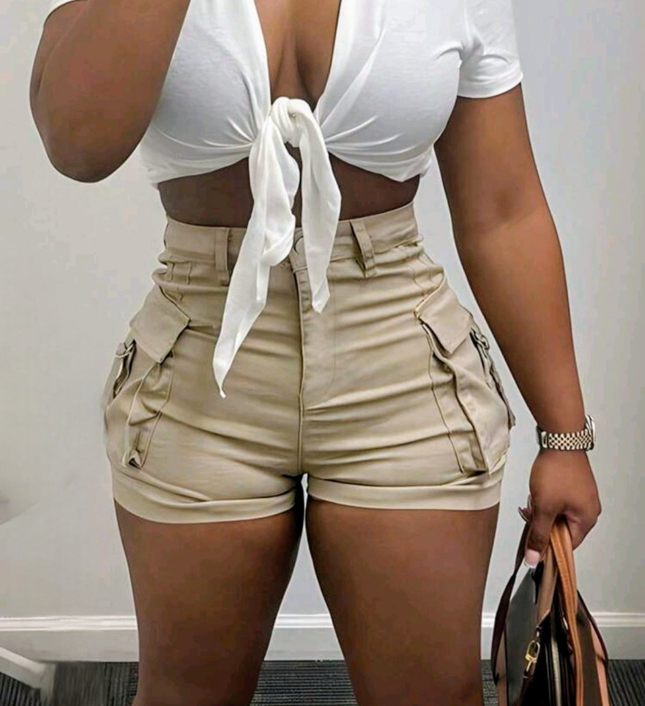 FLAP POCKET HIGH-RISE SHORTS